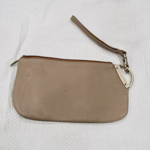 PRUNE tan leather wristlet purse - Picture 2 of 3